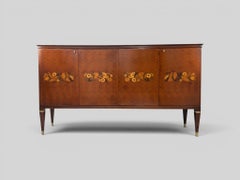 Italian Mid-Century Sideboard by Paolo Buffa with Floral Marquetry, 1950s