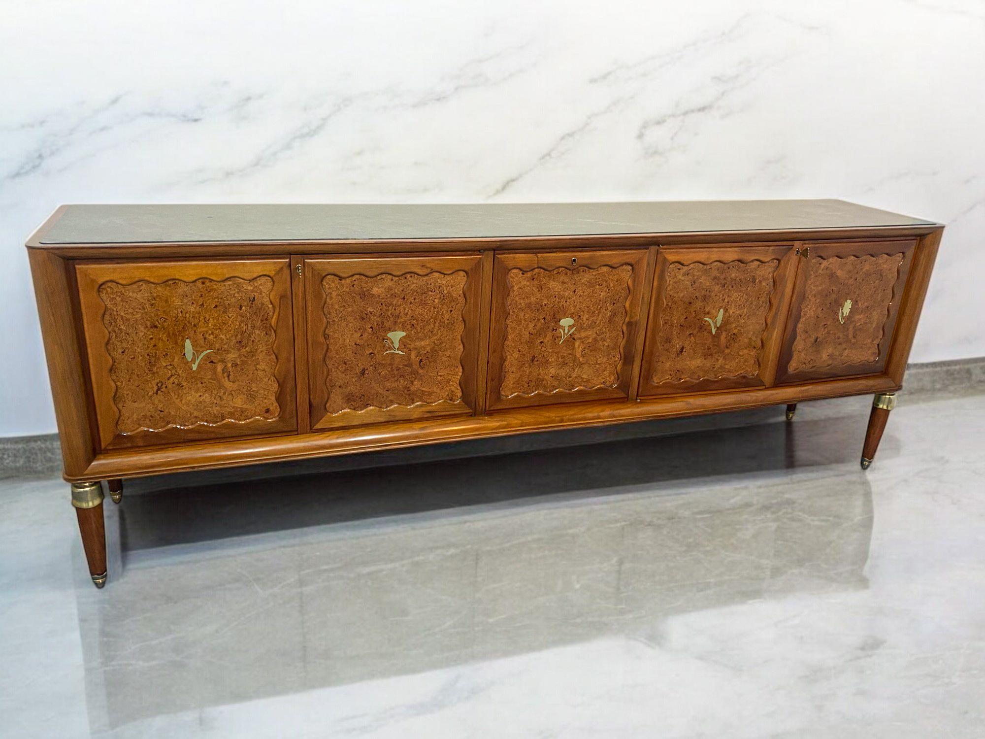 Placage Buffet italien du milieu du siècle, designé par Paolo Buffa, années 1950 en vente