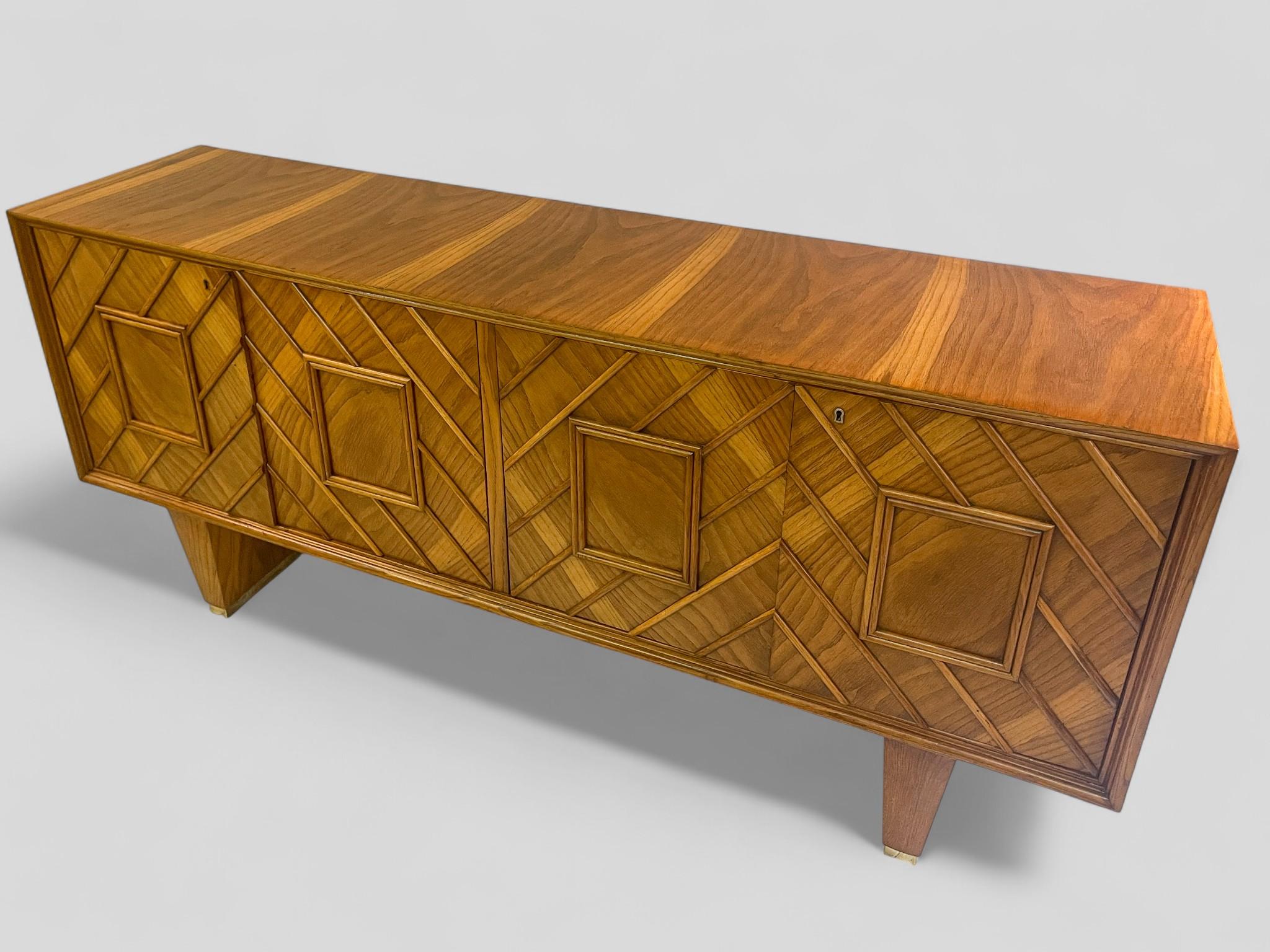 Brass Italian Mid-century Sideboard from the 1950s attributed to Pierluigi Colli For Sale