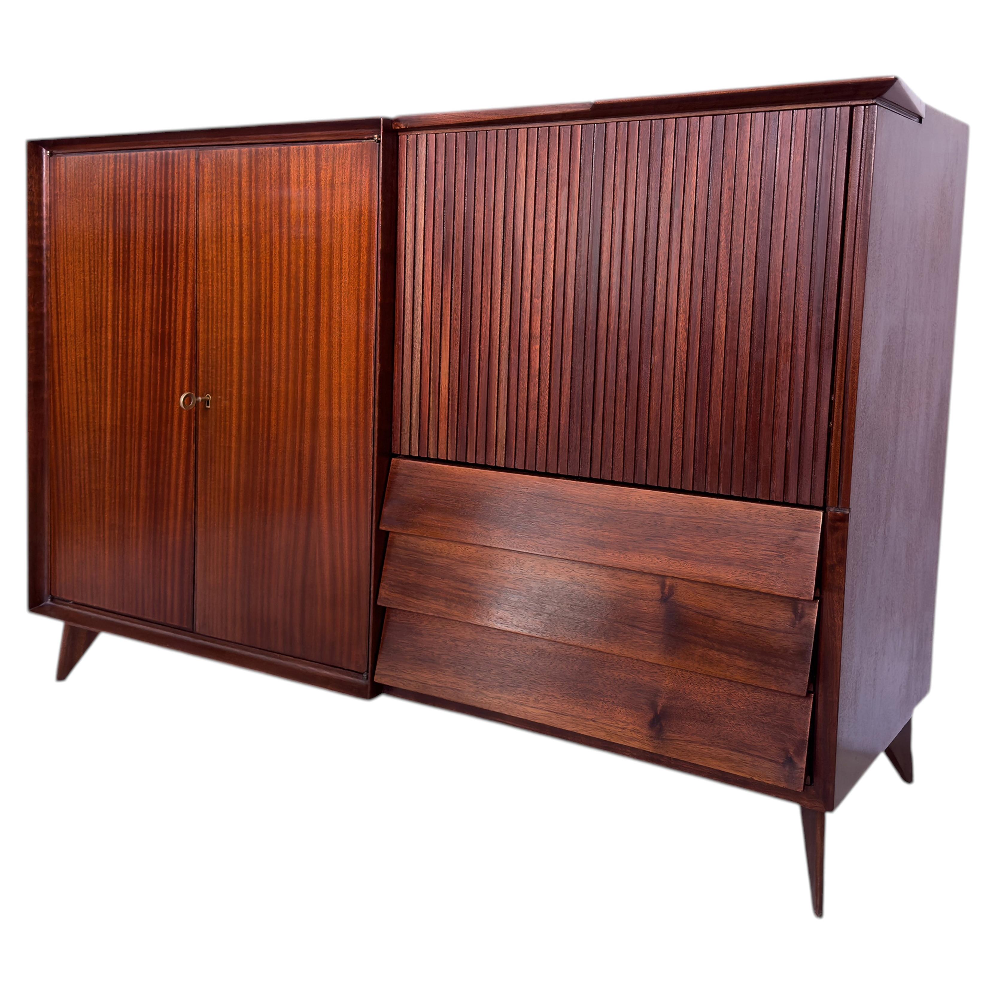 Italian Mid-Century Sideboard in Teakwood by Vittorio Dassi, 1950s