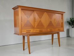 Italian Mid-Century Sideboard, Mahogany with Geometric Marquetry, 1950s