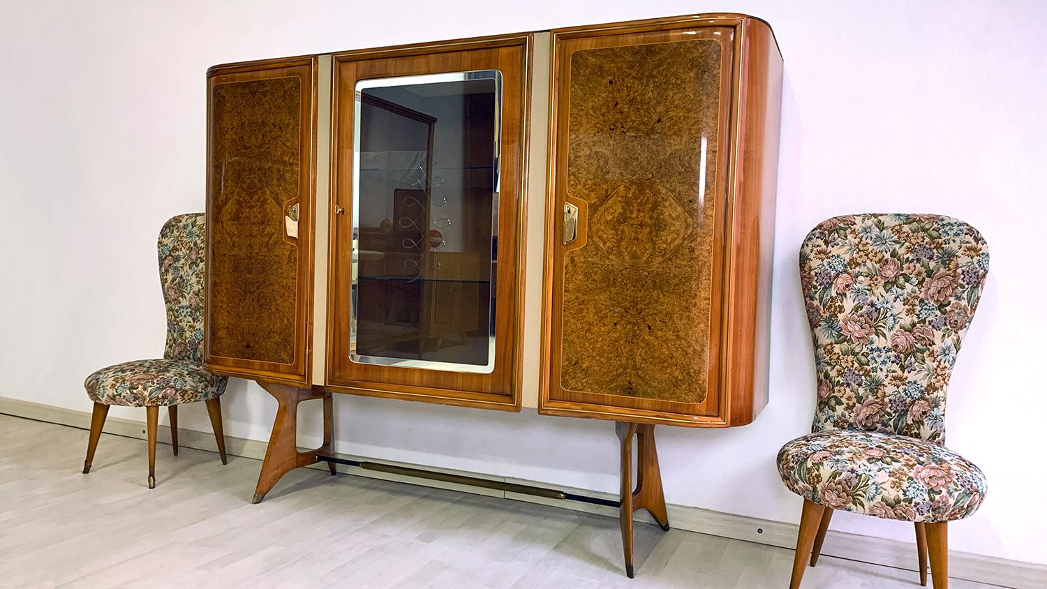 Italian Mid-Century Sideboard of Birch Briar Root by Vittorio Dassi, 1950s For Sale 10