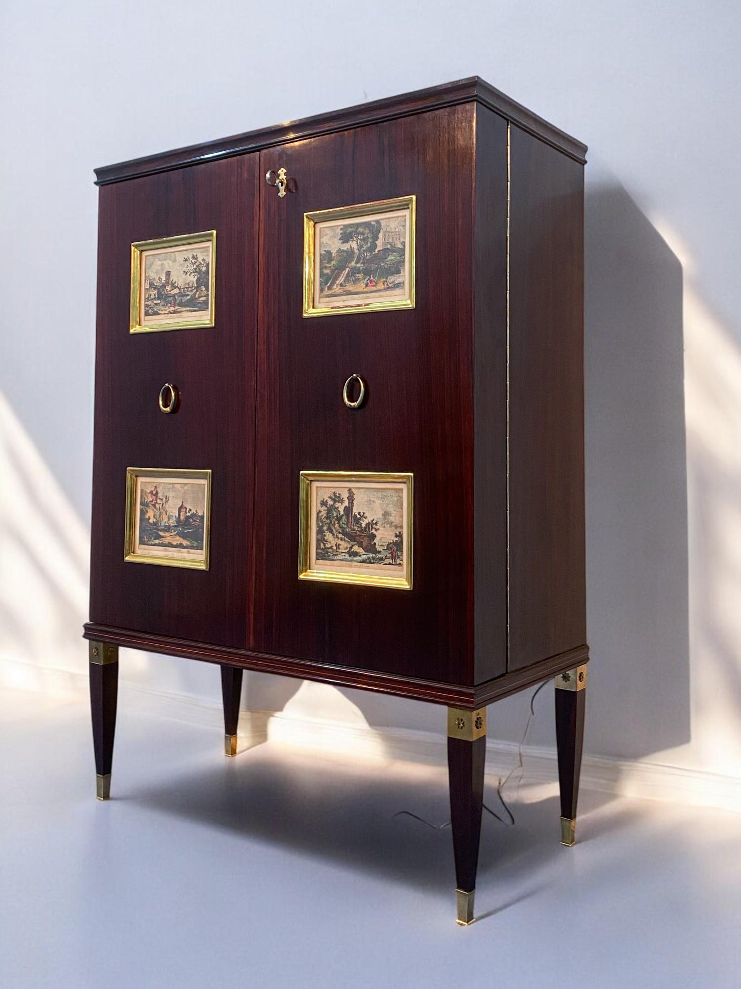 Aparador o mueble bar italiano de mediados de siglo de Paolo Buffa, años 50 en venta 11