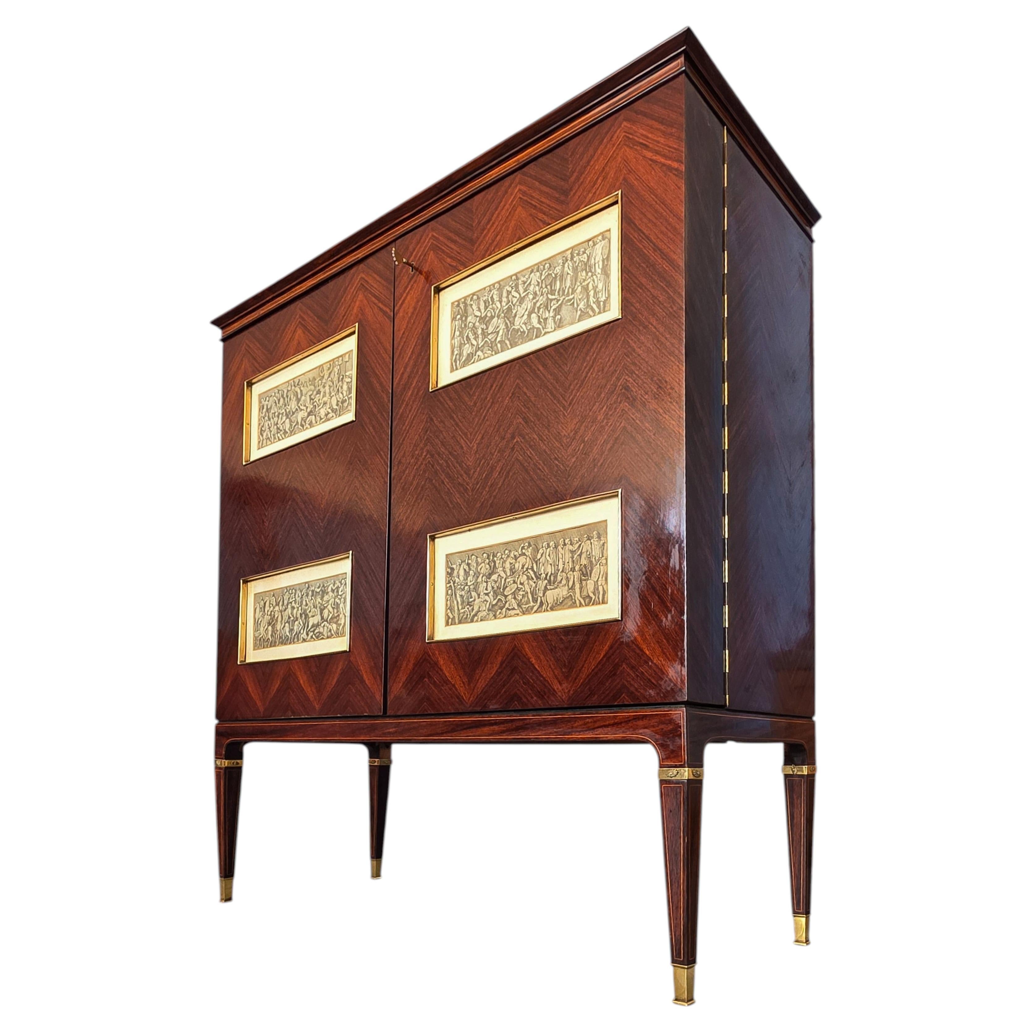 Aparador o mueble bar italiano de mediados de siglo de Paolo Buffa, años 50