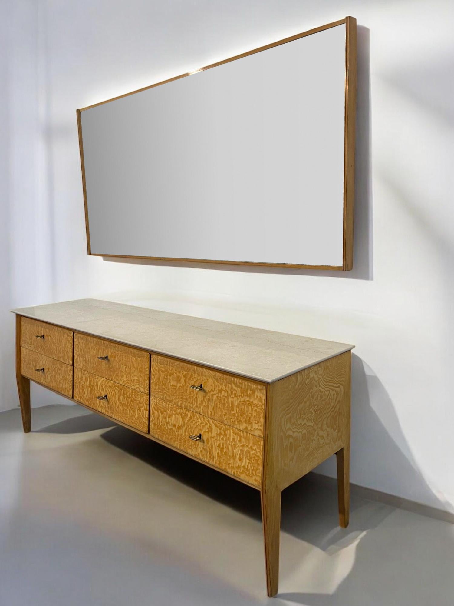 Italian Mid Century Sideboard or Chest of drawers attributed to Giò Ponti, 1950s For Sale 12