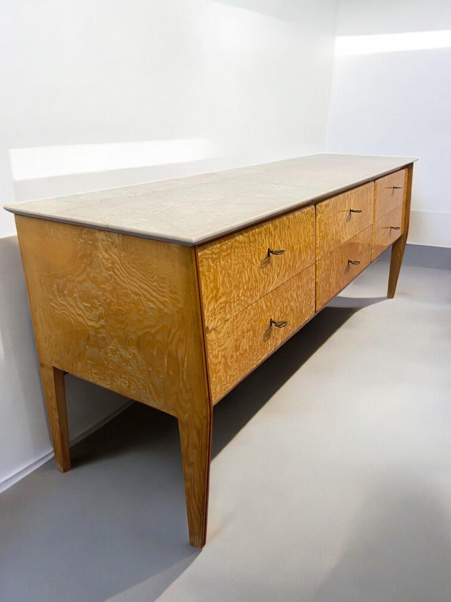 Credenza o cassettiera italiana di metà secolo in stile Giò Ponti, anni '50 in vendita 3