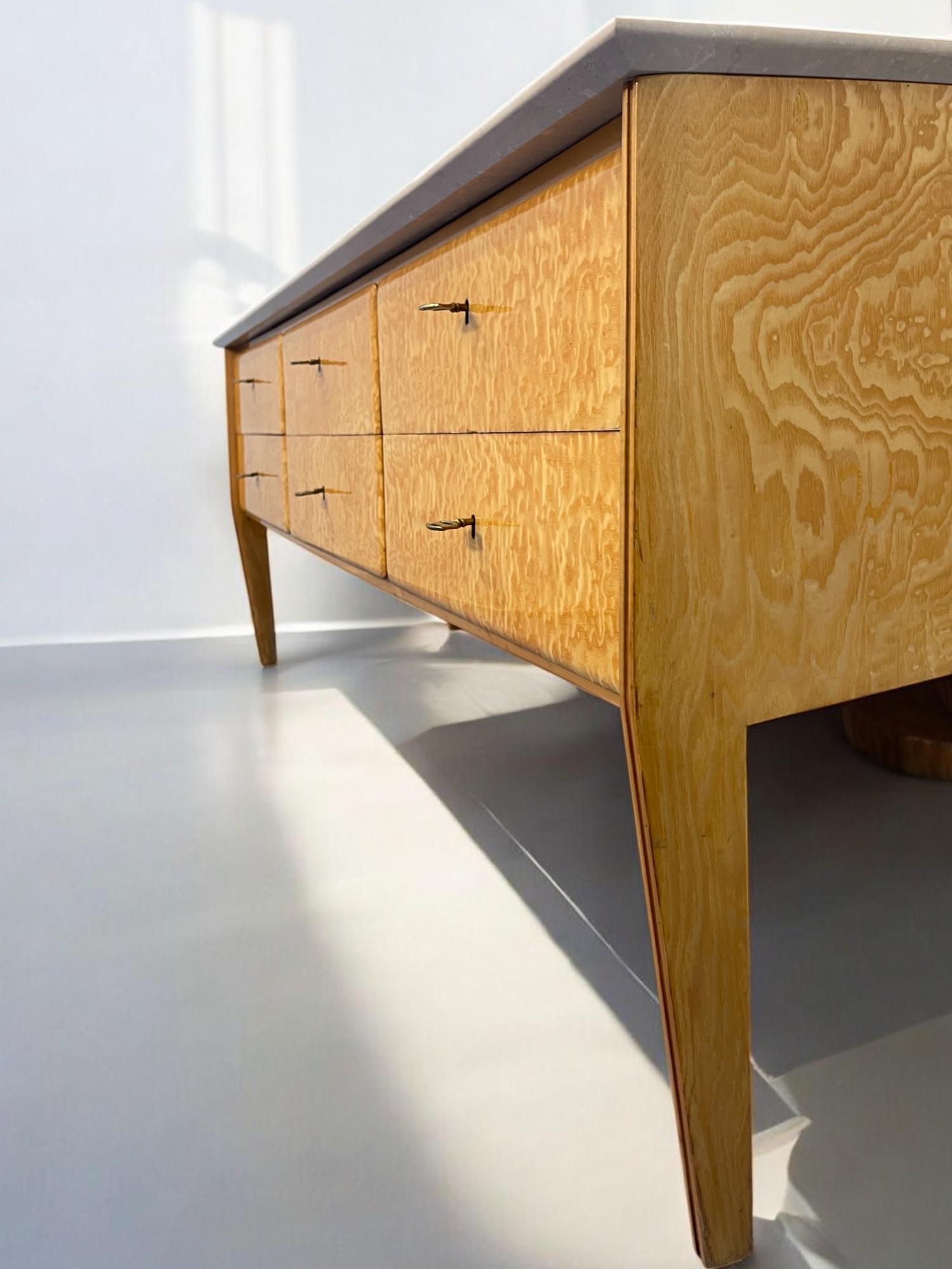 Credenza o cassettiera italiana di metà secolo in stile Giò Ponti, anni '50 in vendita 8