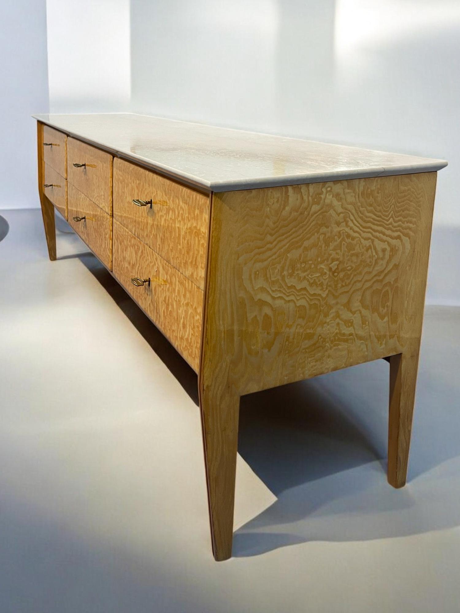 Metà XX secolo Credenza o cassettiera italiana di metà secolo in stile Giò Ponti, anni '50 in vendita