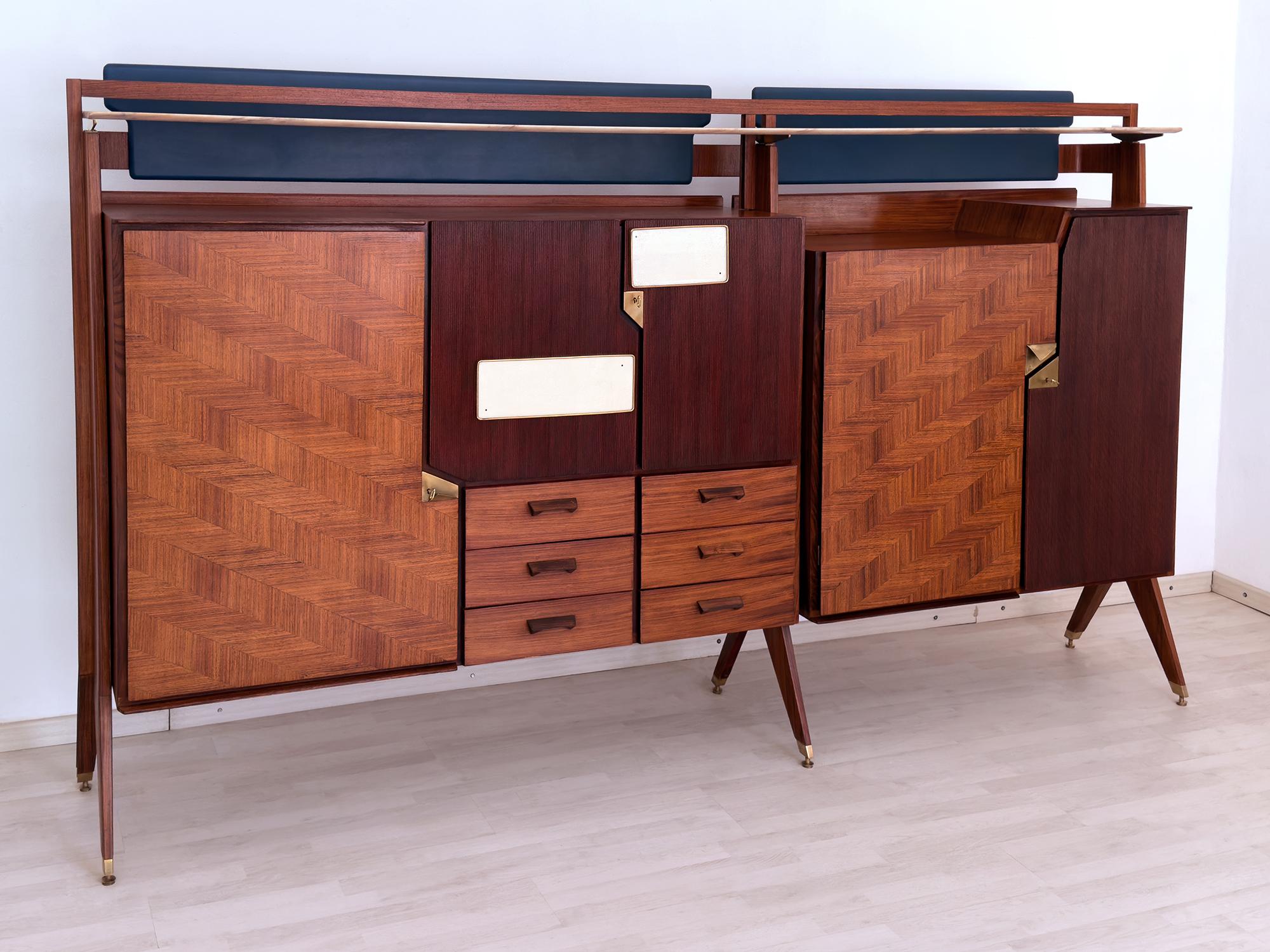 Italian Midcentury Sideboard or Bar Cabinet by La Permanente Mobili Cantù, 1950s For Sale 7