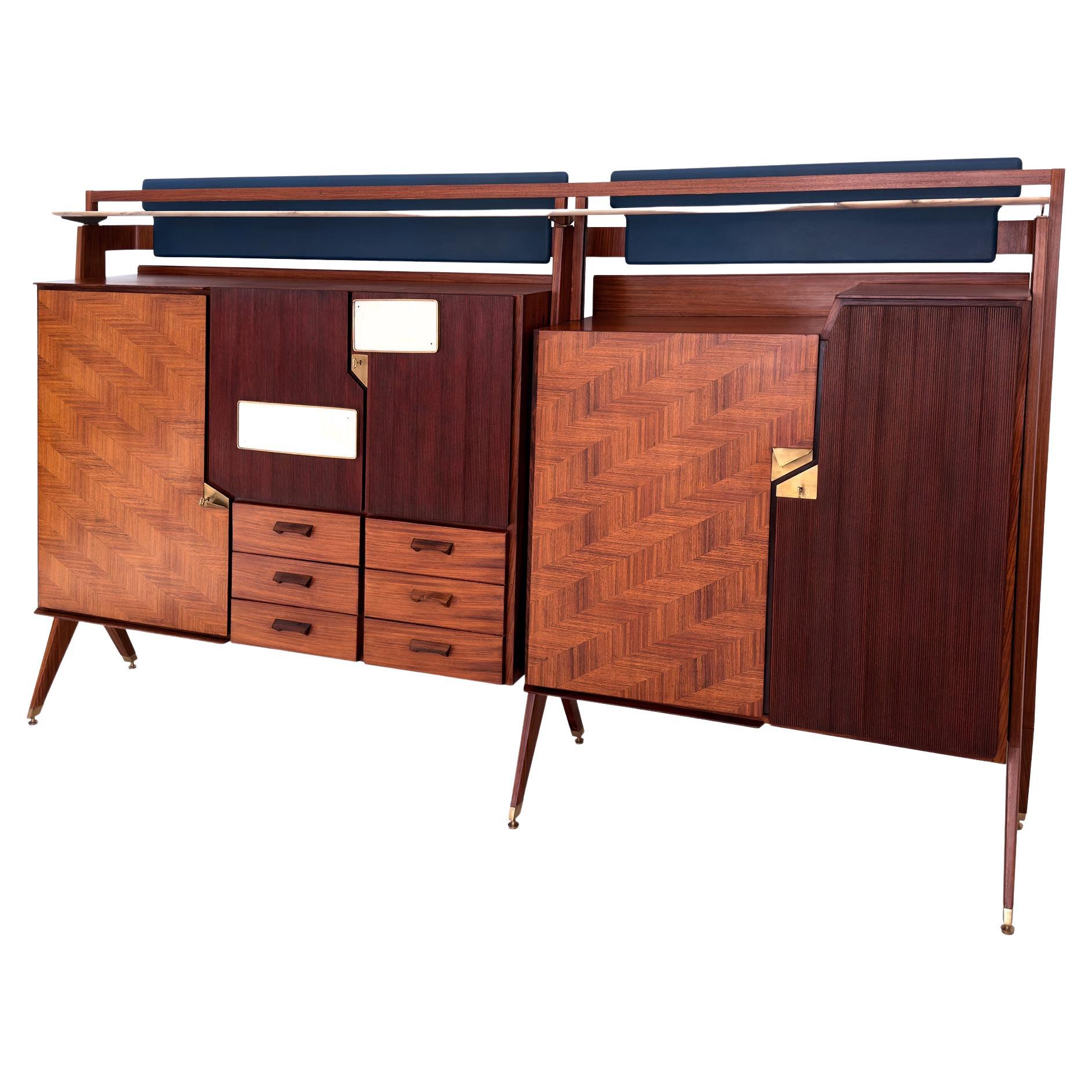 Italian Midcentury Sideboard or Bar Cabinet by La Permanente Mobili Cantù, 1950s For Sale