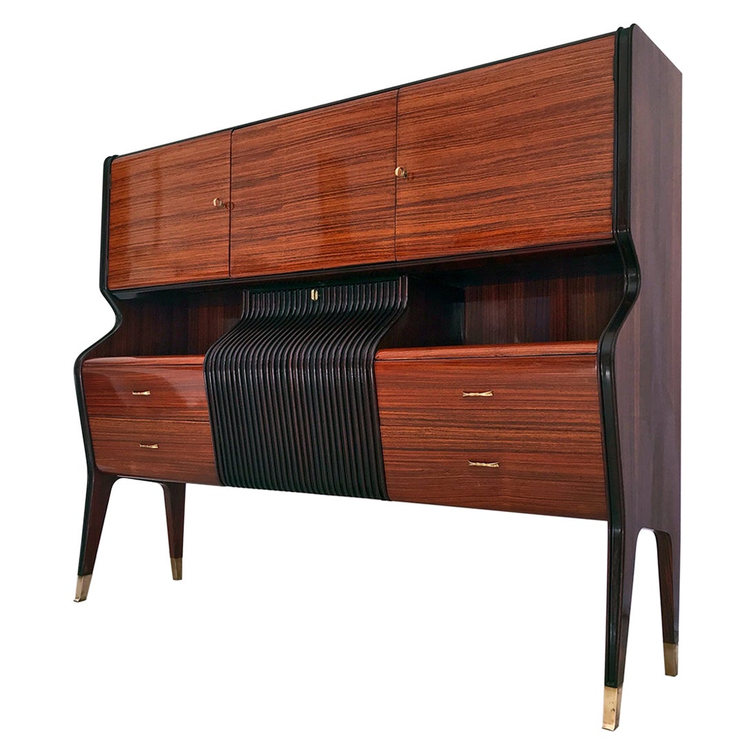 Italian Mid-Century Sideboard with Bar Cabinet by Osvaldo Borsani, 1950s