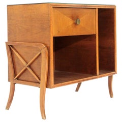 Italian Midcentury Sideboard with Black Glass Top, 1950s