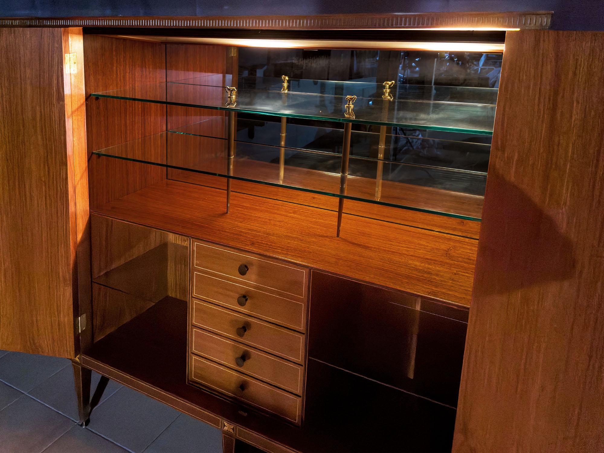 Italian Mid-Century Sideboard with Inlays by Anzani for Marelli & Colico, 1950s 7