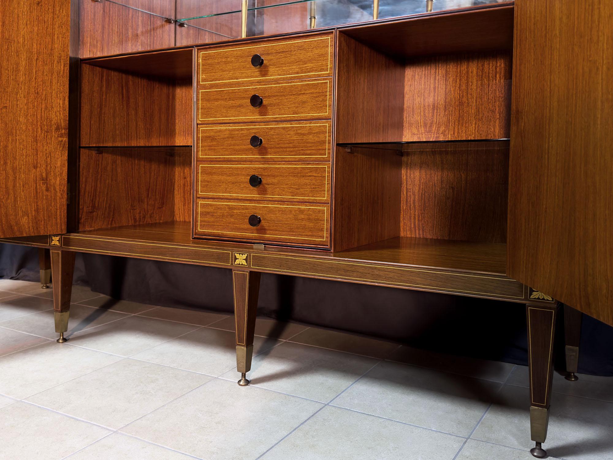 Italian Mid-Century Sideboard with Inlays by Anzani for Marelli & Colico, 1950s 9