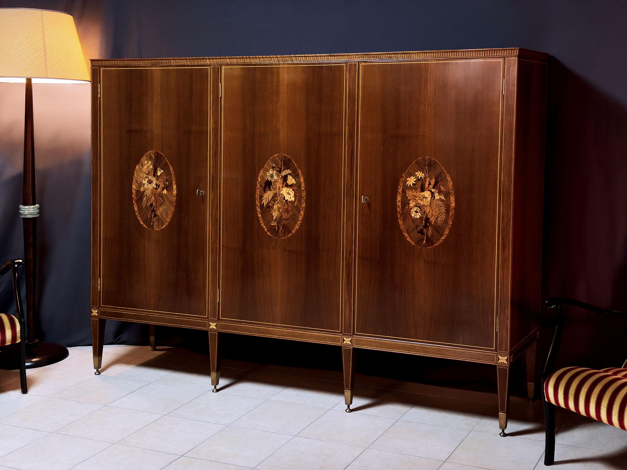 Italian Mid-Century Sideboard with Inlays by Anzani for Marelli & Colico, 1950s For Sale 2