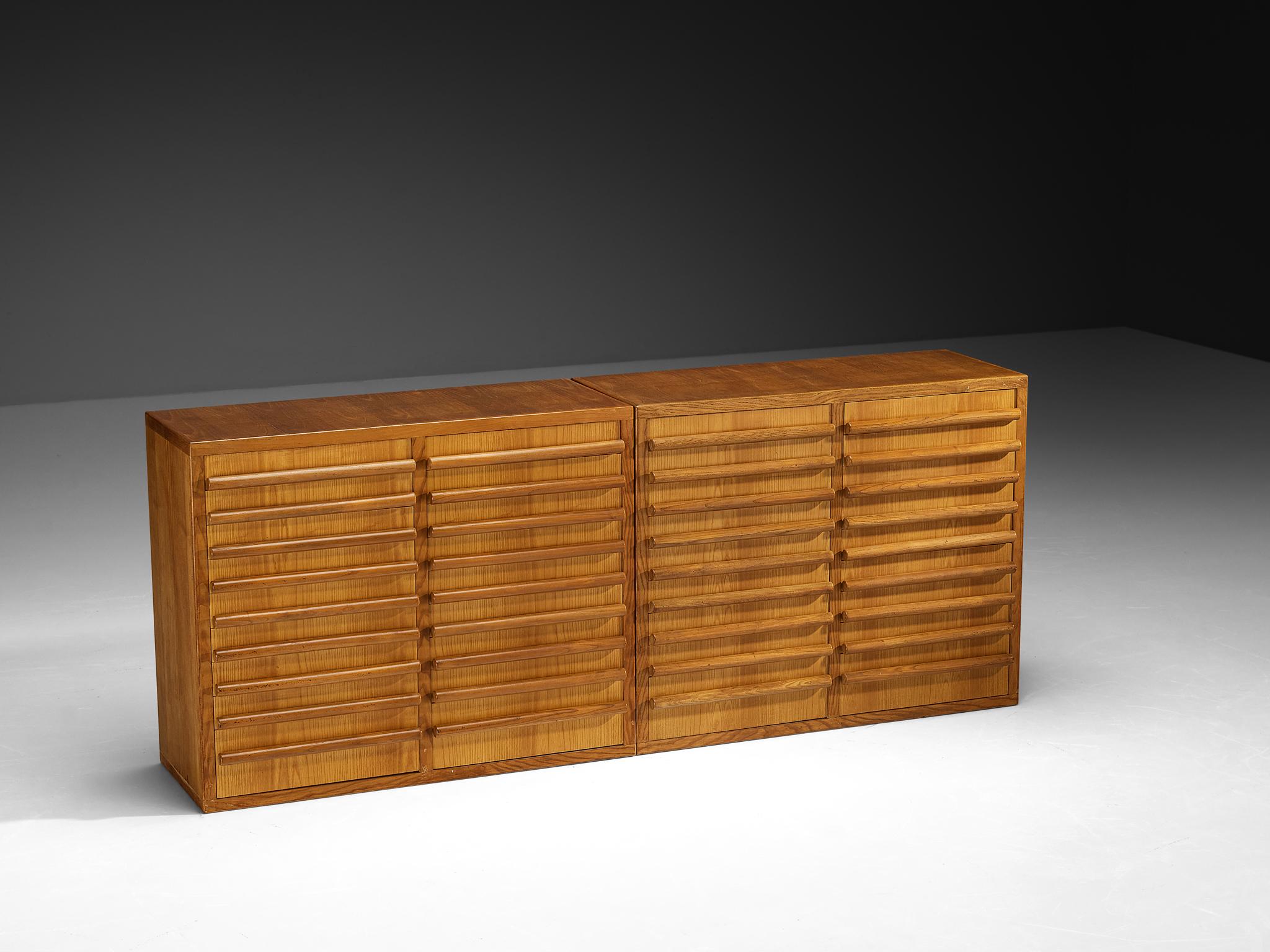 Mid-20th Century Italian Mid-Century Sideboards in Ash For Sale