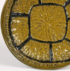 Italian Mid-Century Signed Modernist Art Pottery Wall Plaque