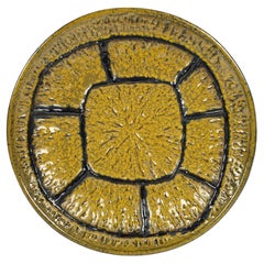 Italian Mid-Century Signed Modernist Art Pottery Wall Plaque