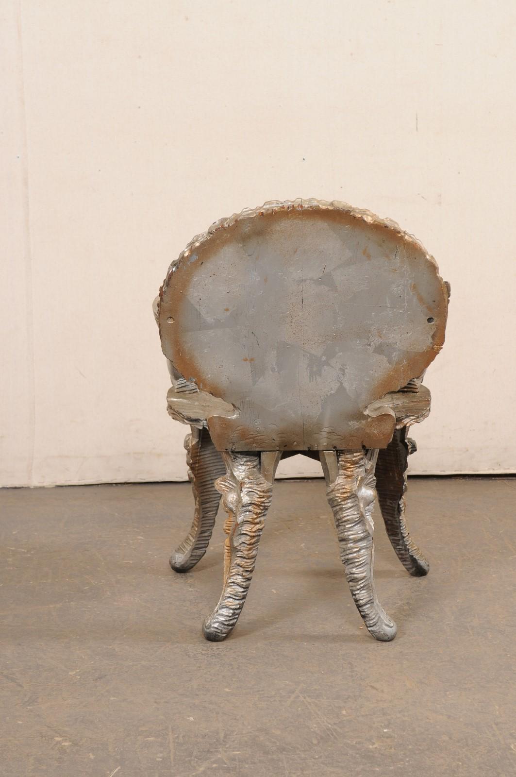 Italian Mid-Century Silver Clam-Shell Grotto Chair For Sale 2
