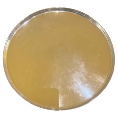 Italian Mid Century Silver Plated Large Round Rare Tray by Lino Sabattini