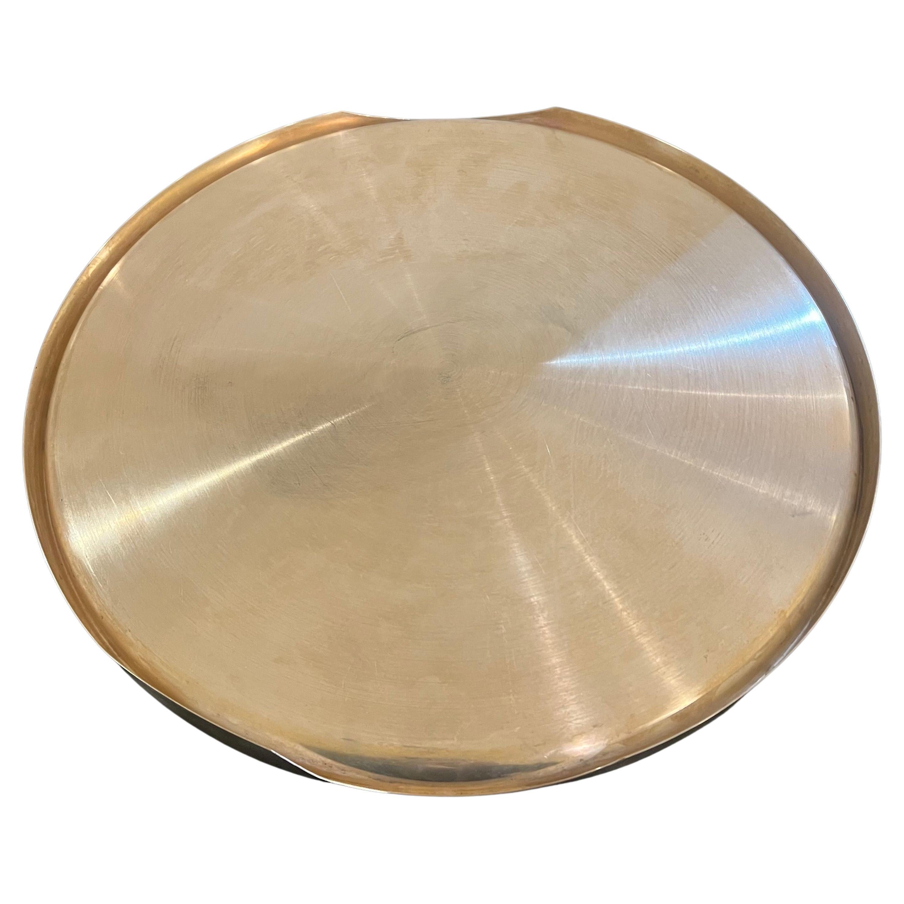 Mid-Century Modern Italian Mid Century Silver Plated Large Round Rare Tray by Lino Sabattini For Sale
