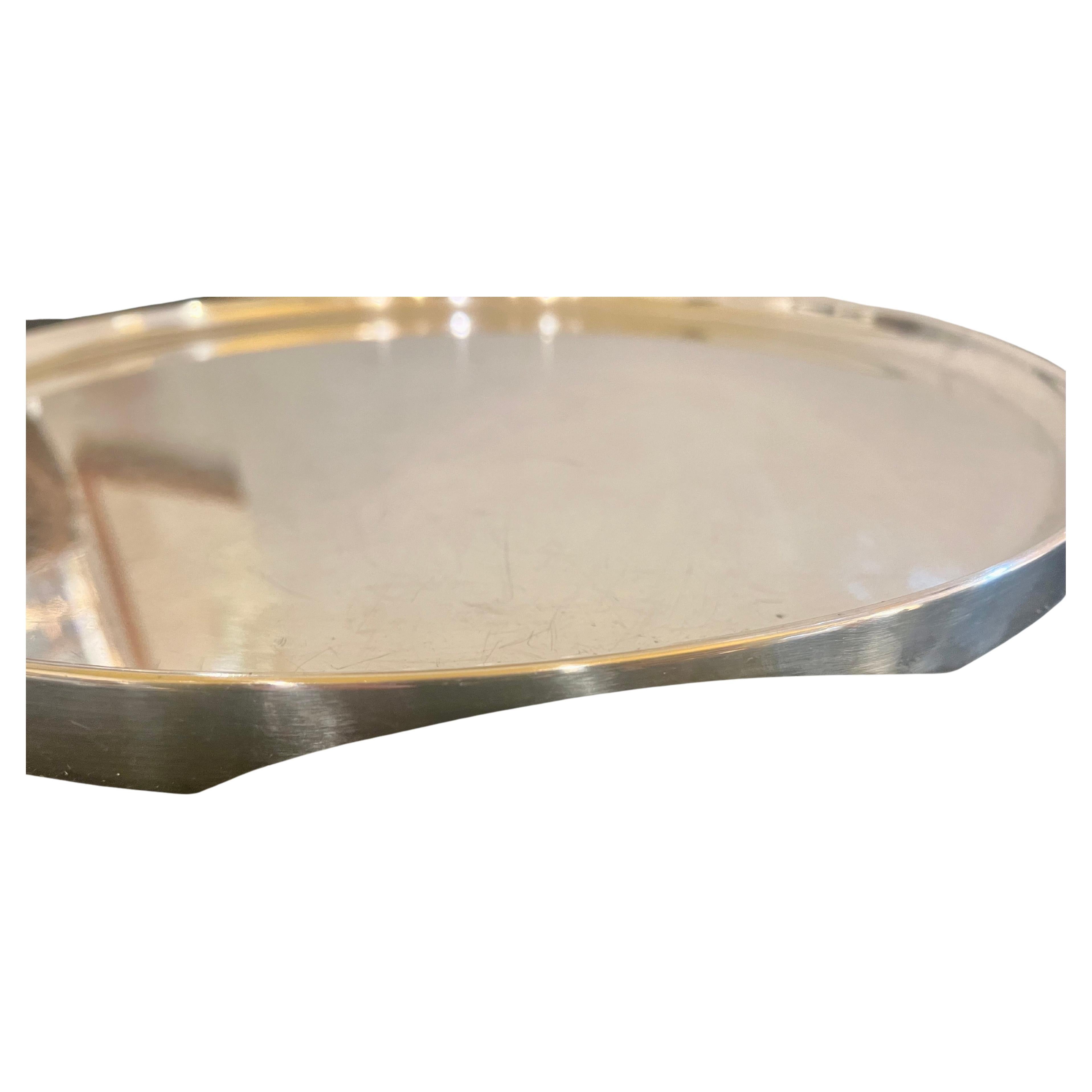 20th Century Italian Mid Century Silver Plated Large Round Rare Tray by Lino Sabattini For Sale