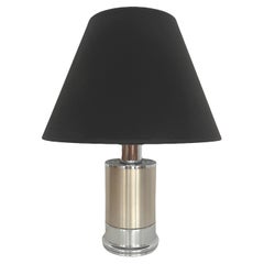 Lampe de table italienne en métal argenté du milieu du siècle, 1970