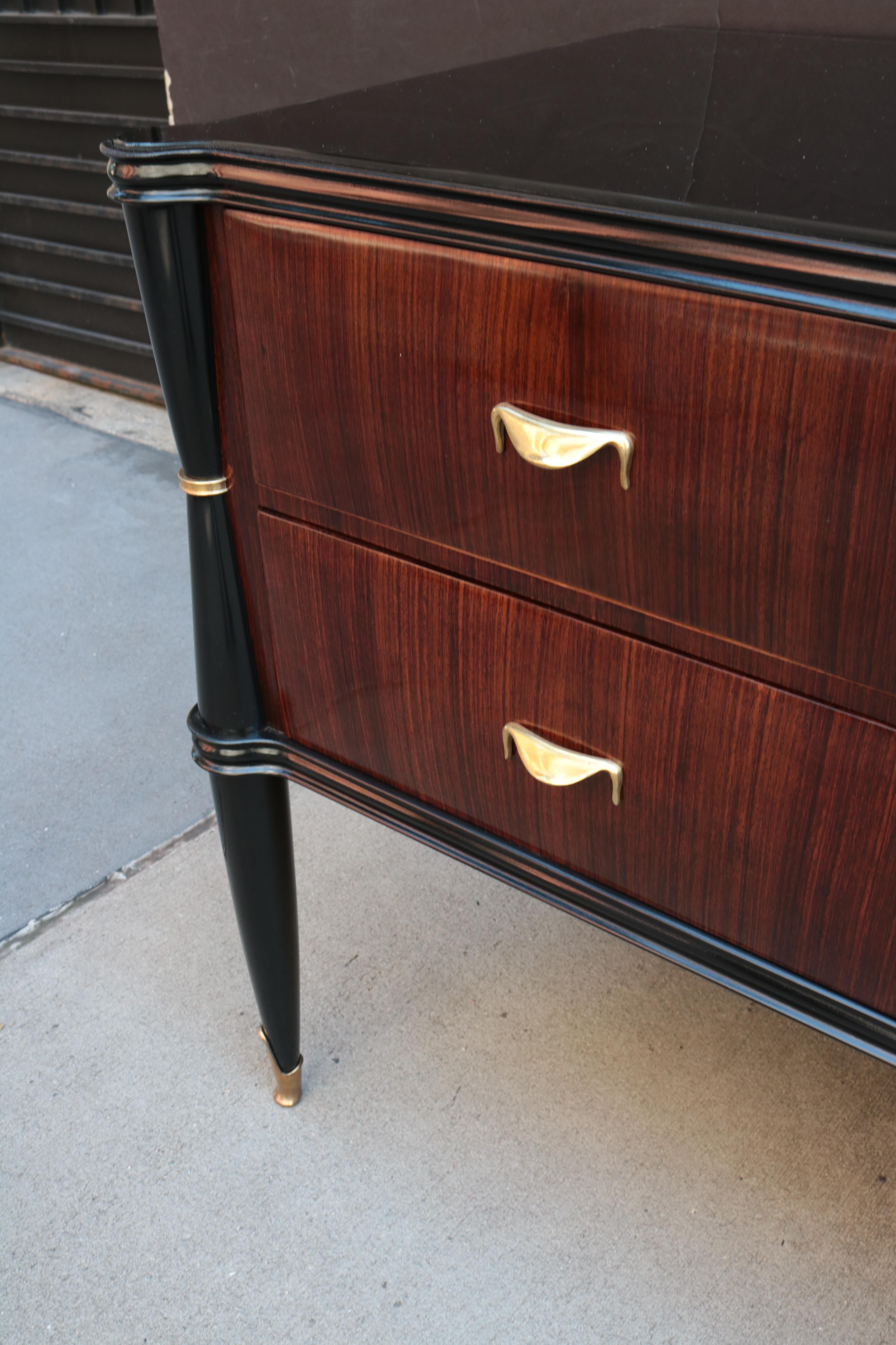 Italian Midcentury Six Drawer Commode In Good Condition In New York, NY