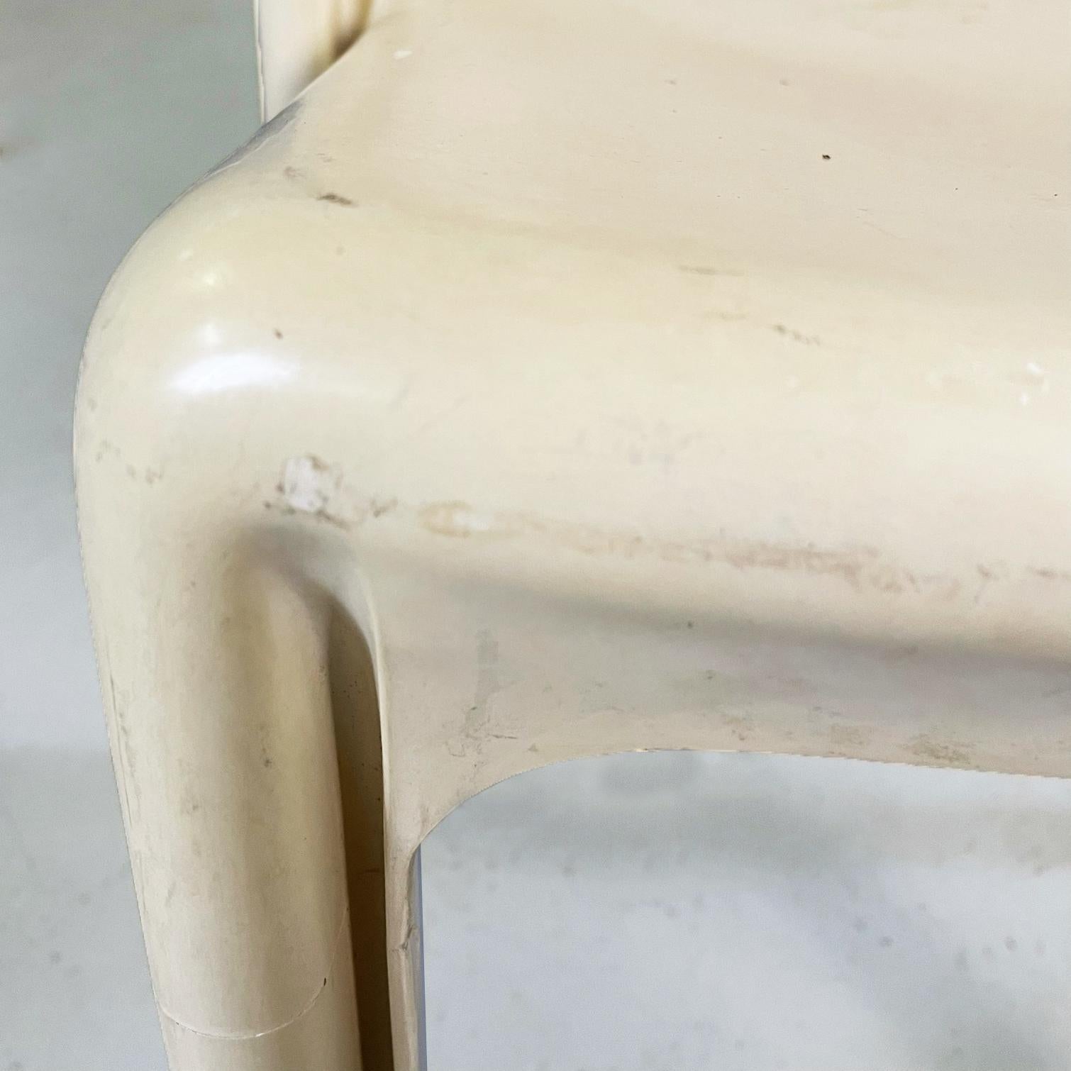 Italian Mid-Century Six Selene White Chairs by Magistretti for Artemide, 1960s 10