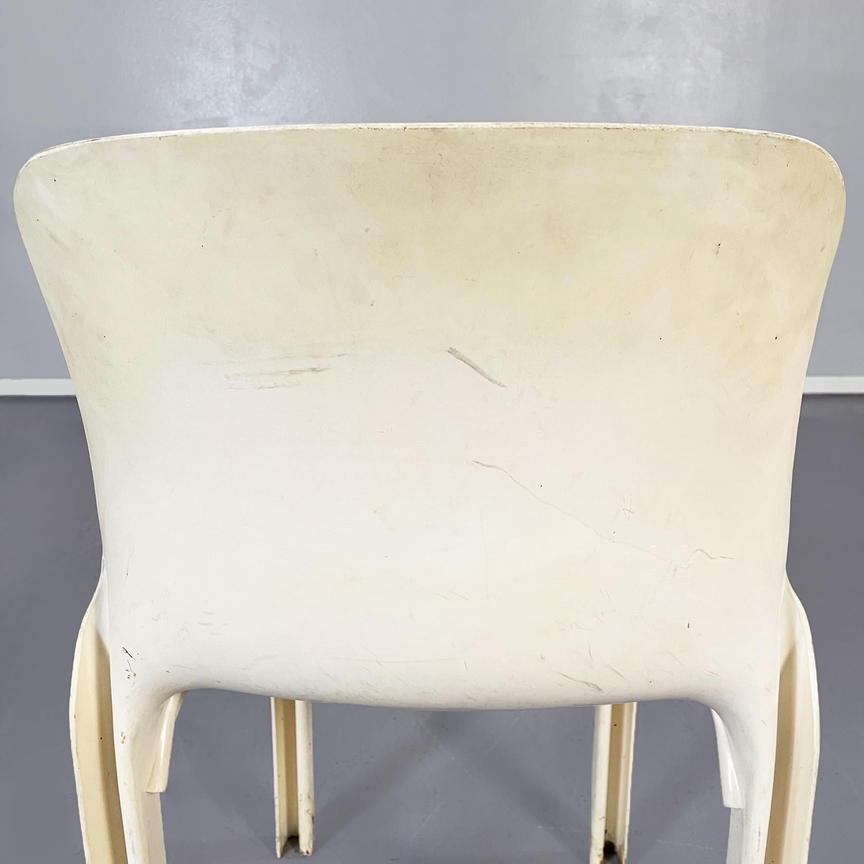 Italian Mid-Century Six Selene White Chairs by Magistretti for Artemide, 1960s 11