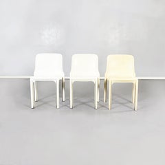Italian Mid-Century Six Selene White Chairs by Magistretti for Artemide, 1960s