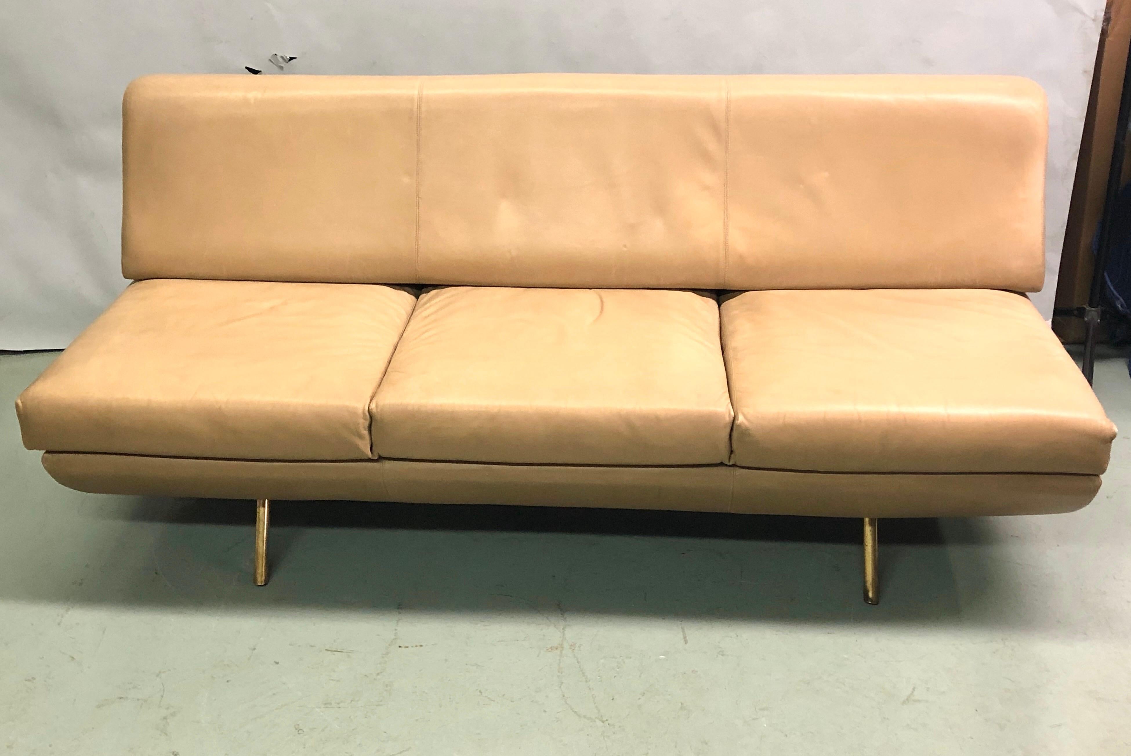  Italienisches Mid-Century-Sofa „Sleep-o-Matic“ aus Leder von Marco Zanuso für Arflex (Moderne der Mitte des Jahrhunderts) im Angebot