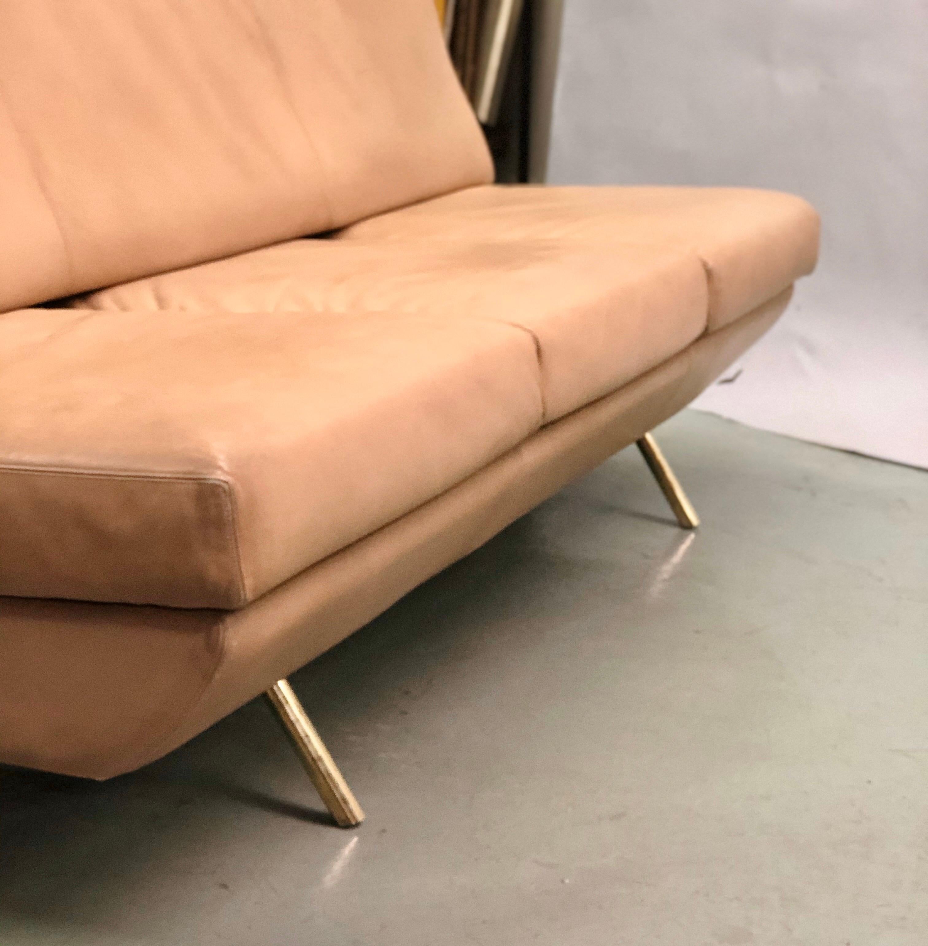  Italienisches Mid-Century-Sofa „Sleep-o-Matic“ aus Leder von Marco Zanuso für Arflex im Angebot 1