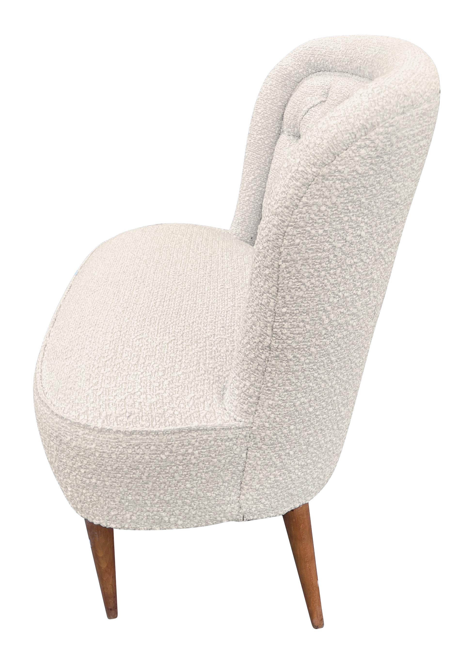 Upholstery Italian Mid-Century Slipper Chair For Sale