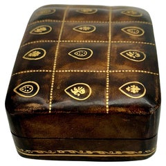 Italian Mid-Century Small Rectangular Leather Embossed Box