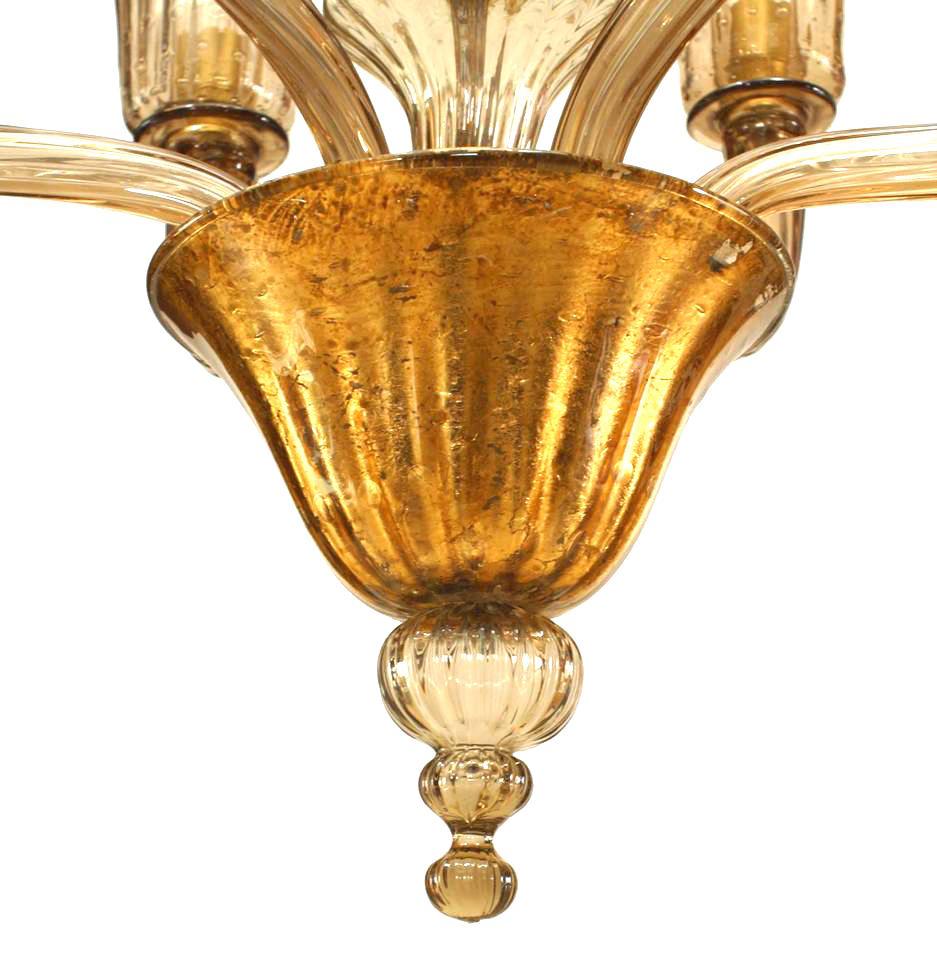 Italian Mid-Century Smoked Amber Glass Chandeliers In Good Condition For Sale In New York, NY