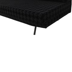 Italian Mid-Century Sofa Bed in Textured Black Velvet, Italy, 1950