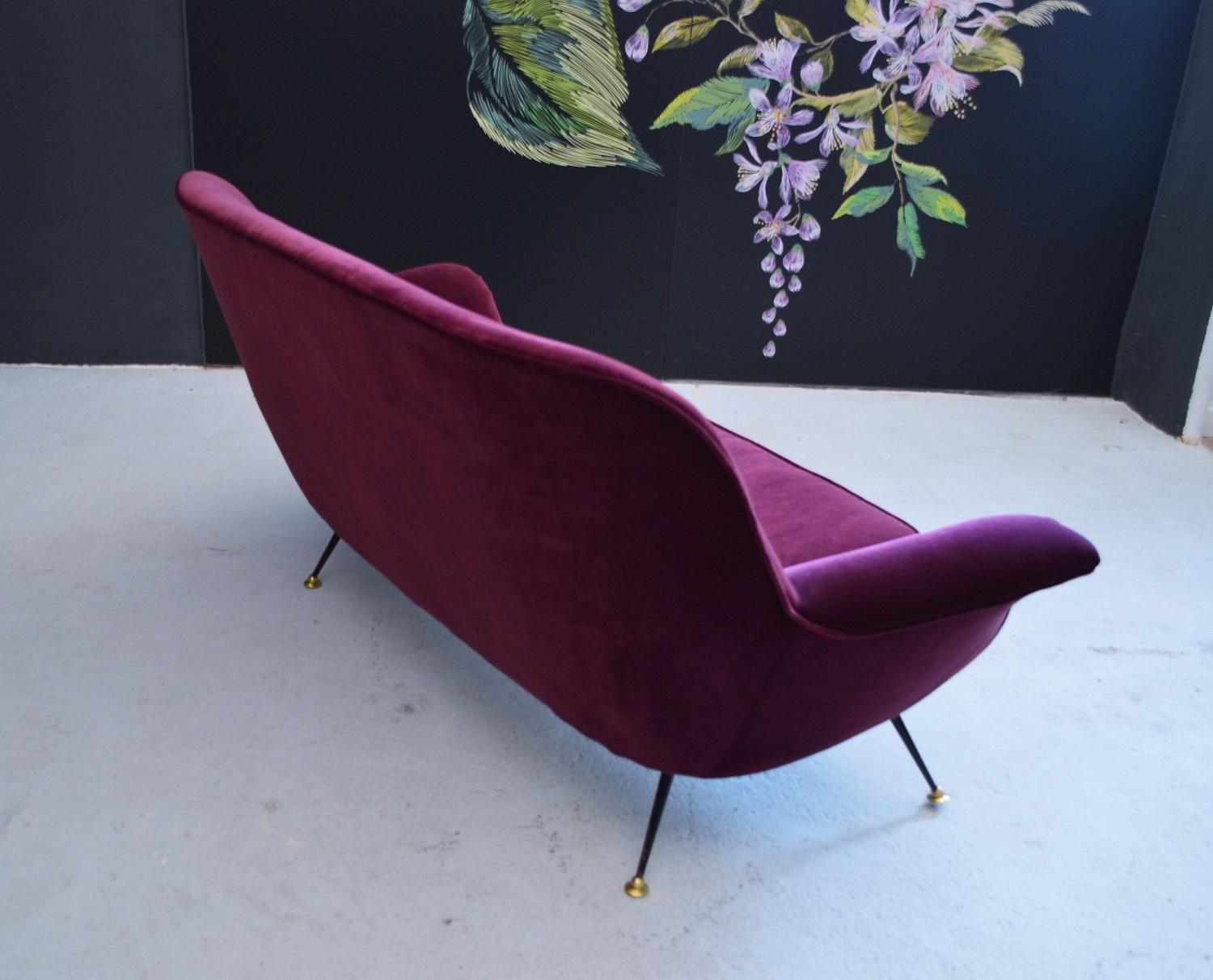 purple velvet couch