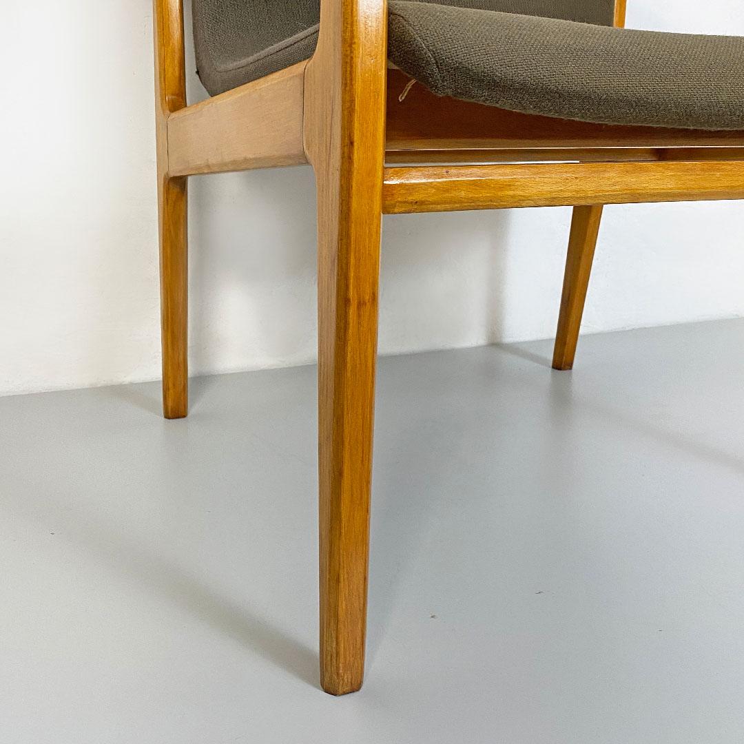 Italian Mid Century Solid Beech and Fabric Armchair by Anonima Castelli, 1960s For Sale 5