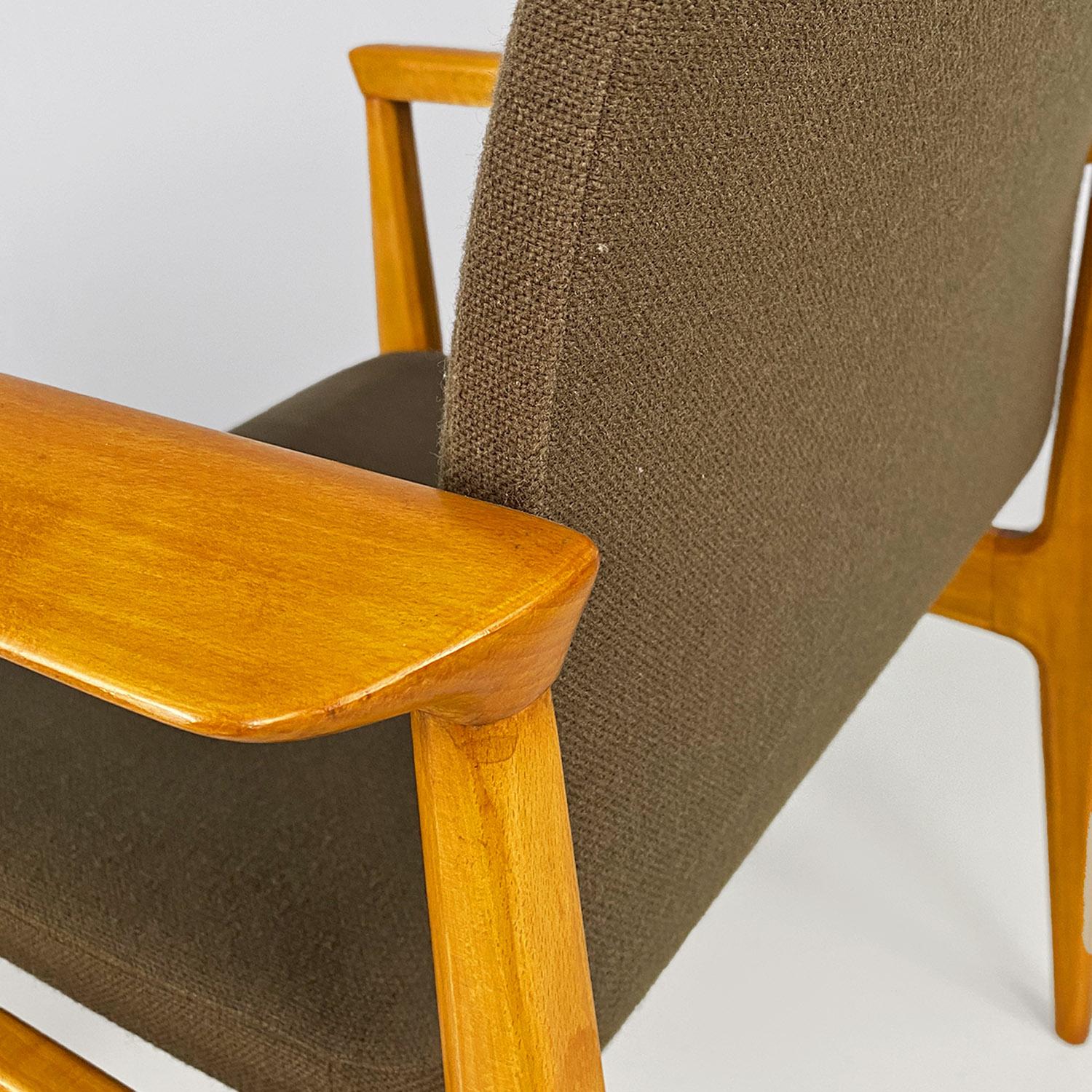 Italian mid-century solid beech and fabric armchair by Anonima Castelli, 1960s For Sale 4