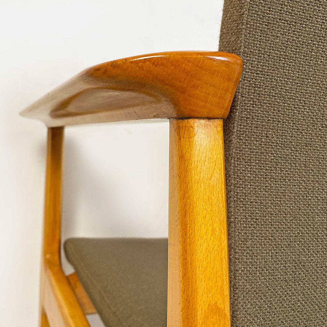 Italian Mid Century Solid Beech and Fabric Armchair by Anonima Castelli, 1960s For Sale 8