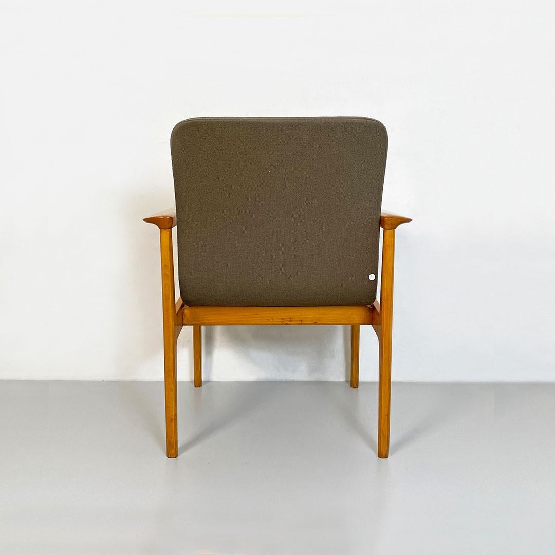 Mid-20th Century Italian Mid Century Solid Beech and Fabric Armchair by Anonima Castelli, 1960s For Sale