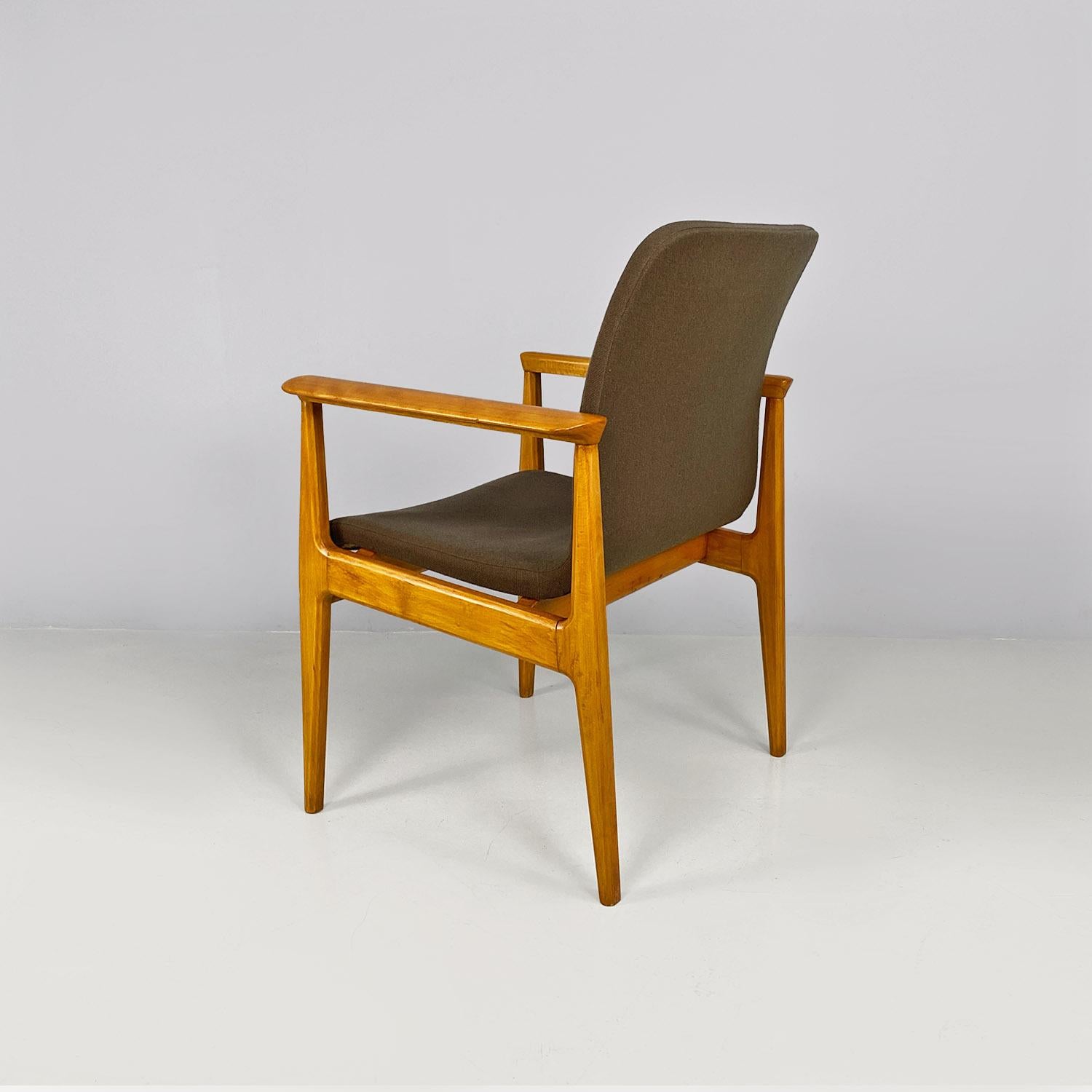 Mid-20th Century Italian mid-century solid beech and fabric armchair by Anonima Castelli, 1960s For Sale