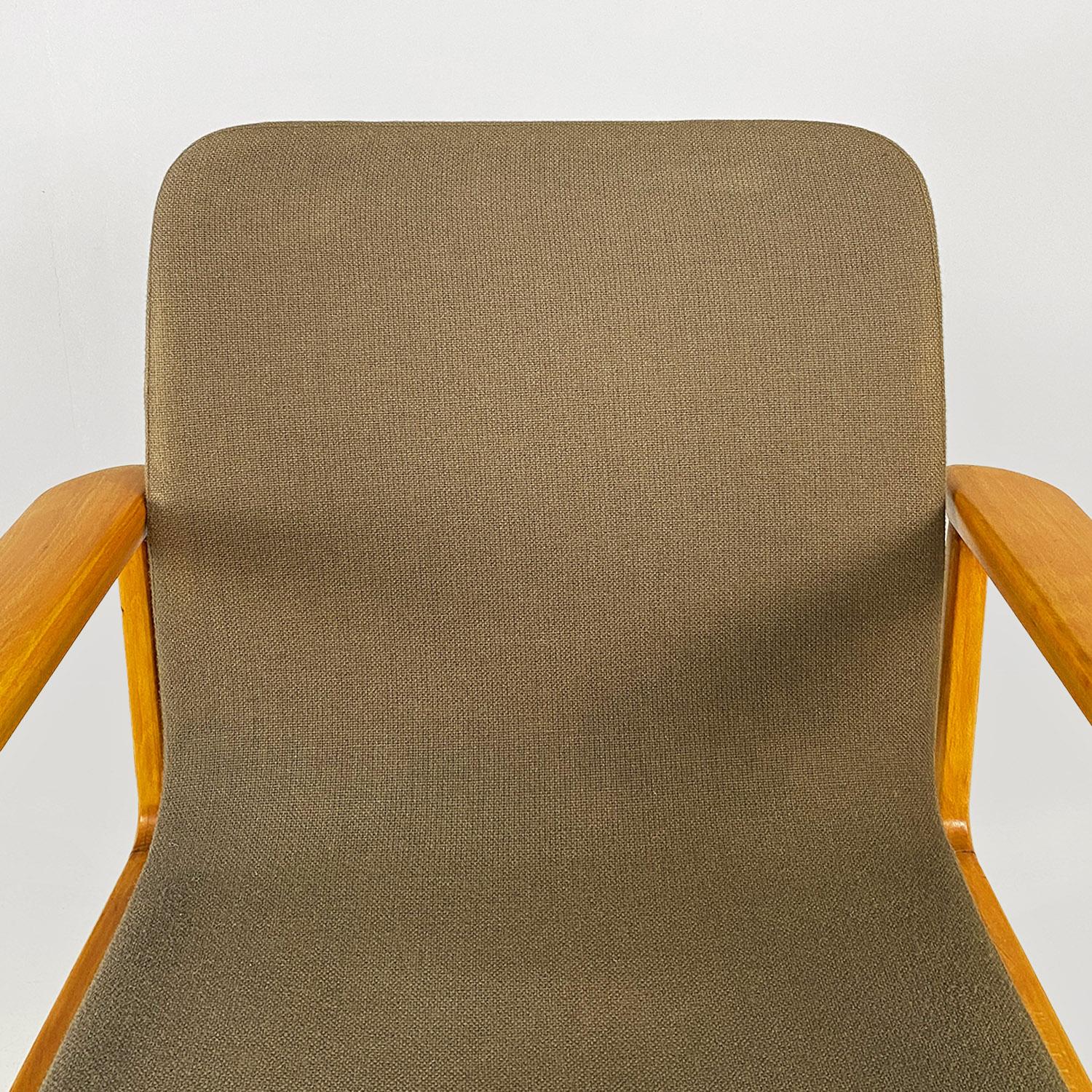 Italian mid-century solid beech and fabric armchair by Anonima Castelli, 1960s For Sale 2