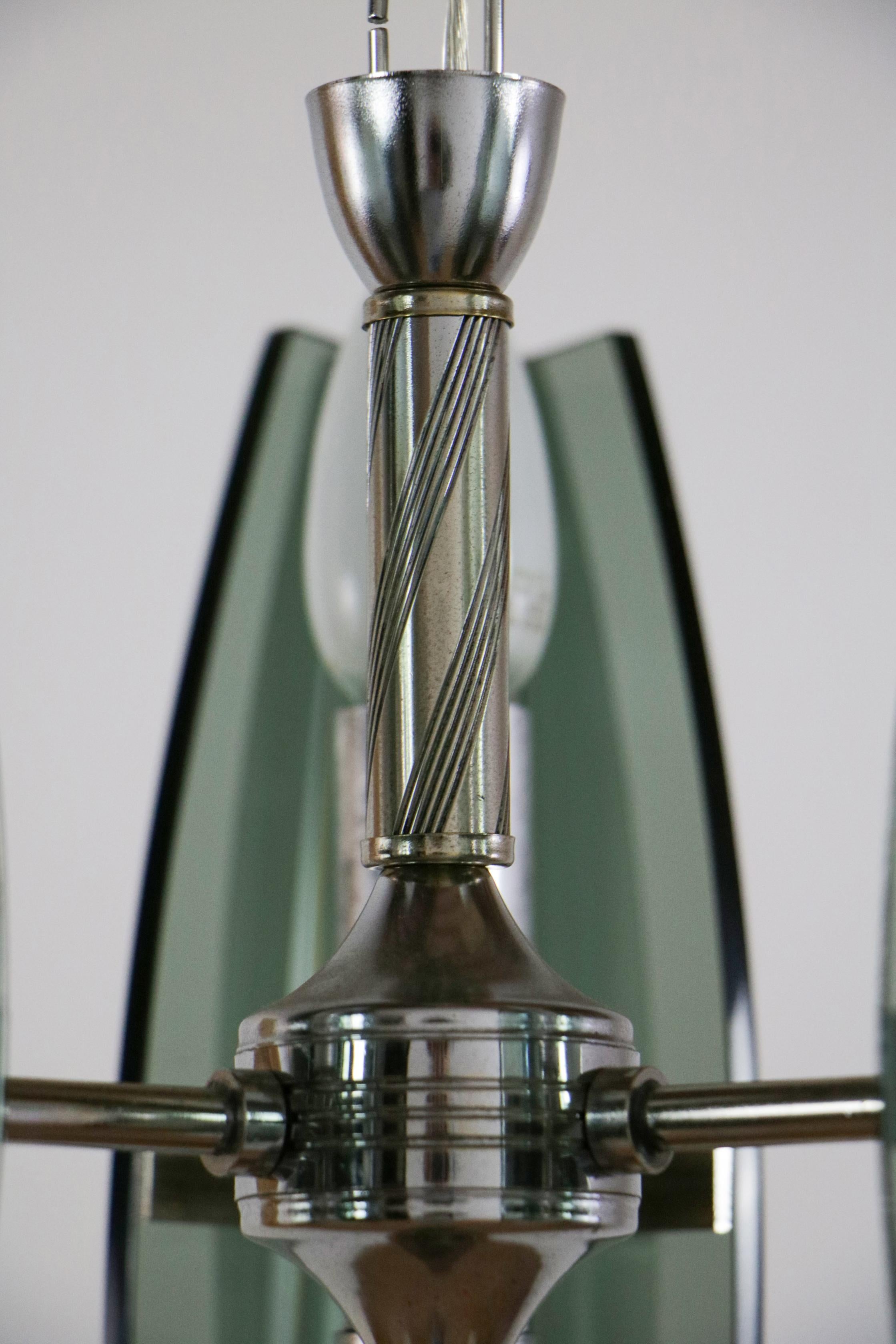 Italienischer Mid-Century-Kronleuchter im Space Age Veca-Stil von Fontana Arte, 1970er Jahre im Angebot 5