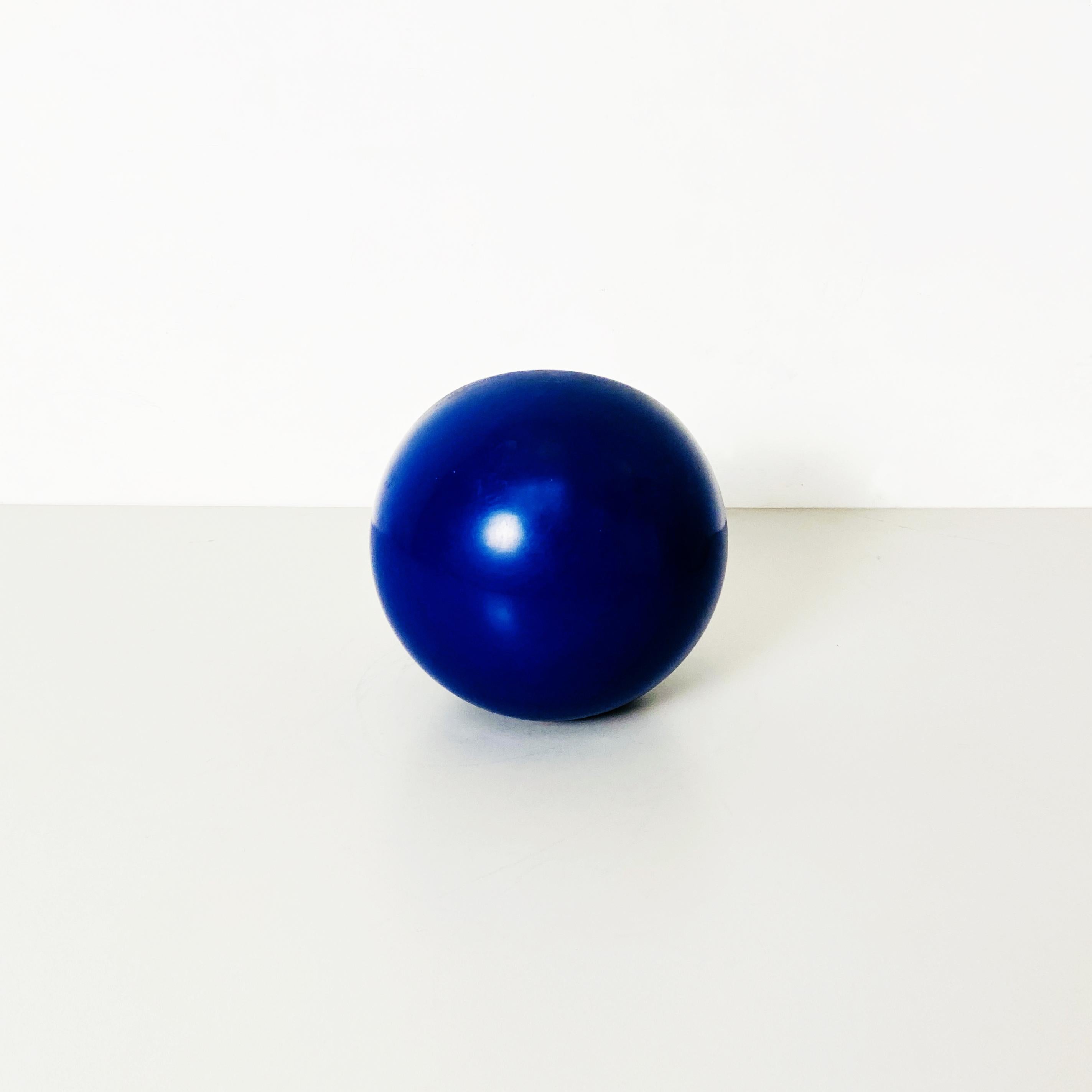 Mid-Century Modern Italian Mid-Century Spherical Plastic Blue Table Clock Boule by Lorenz, 1960s For Sale