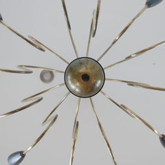 Italian Midcentury Spider/Octopus Brass Chandelier Light