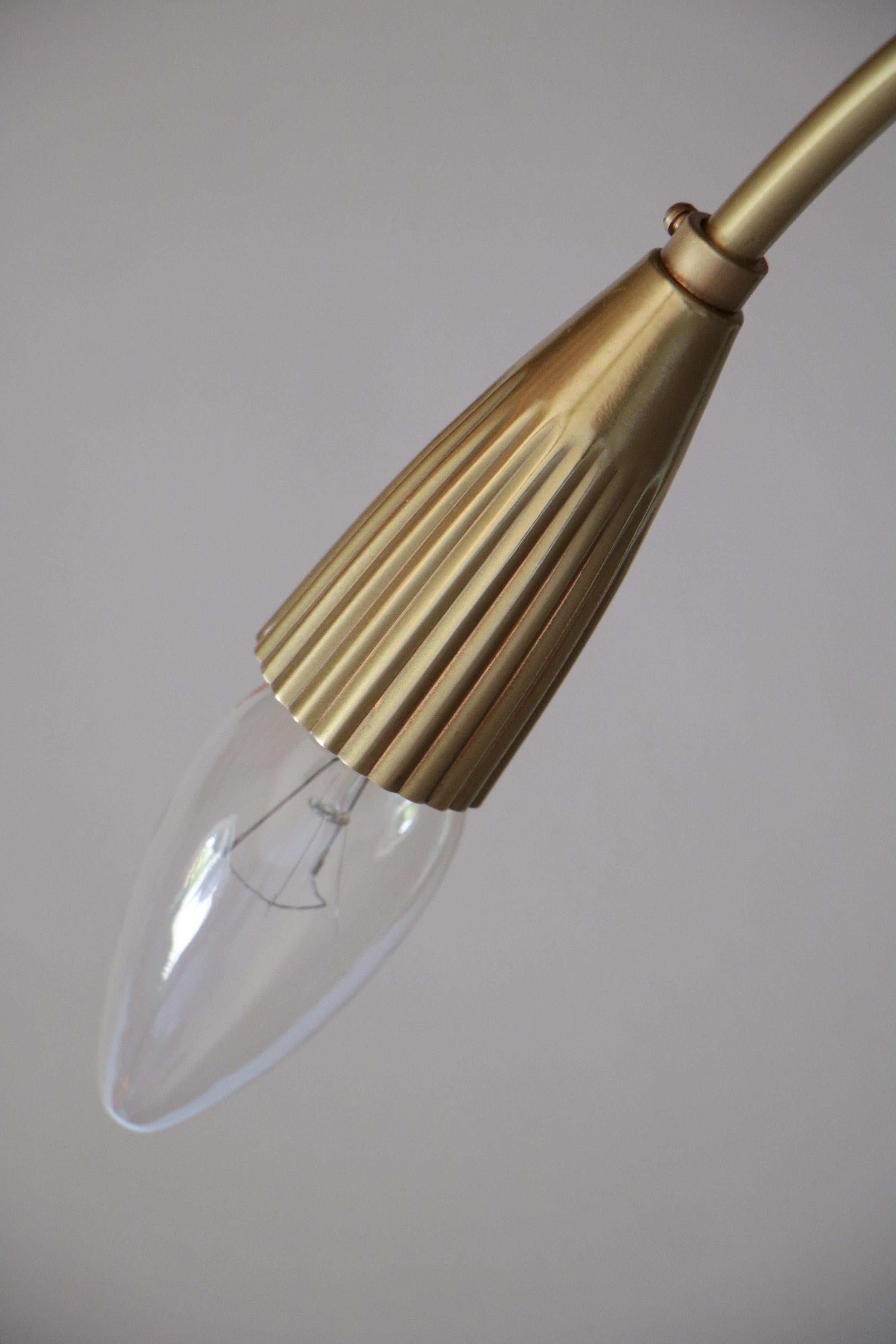 Brass Italian Mid-Century Sputnik Eighteen Arms Gold Color Chandelier, 1950s