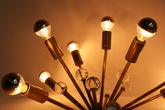 Applique da parete Sputnik Stilnovo in ottone di Murano della metà del secolo scorso