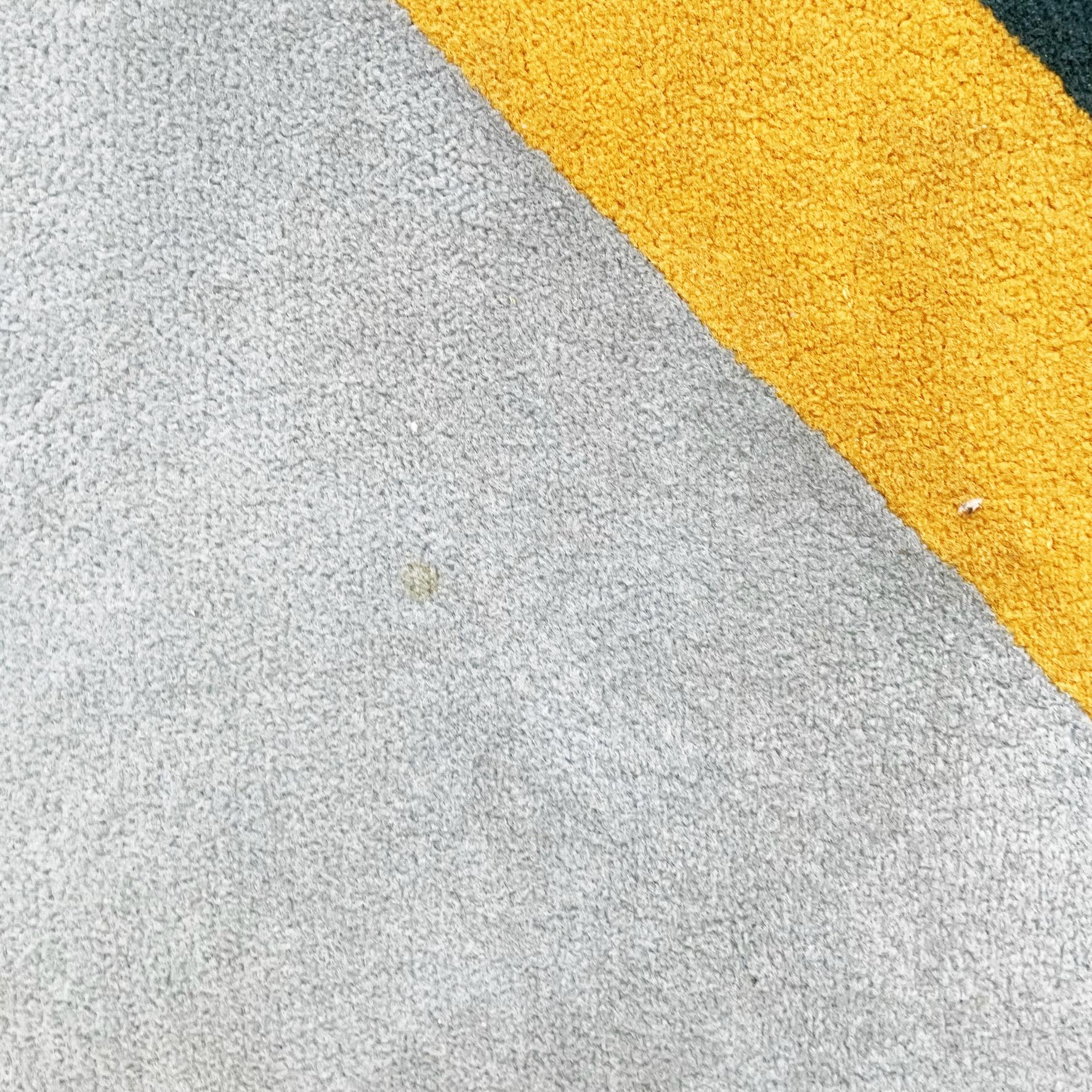 Tapis carré italien du milieu du siècle dernier en tissu bleu, vert, jaune et rouge, années 1980 en vente 3
